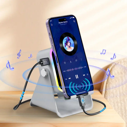 Elevate Your Sound Experience! 🎶✨ Introducing the PUTARE Wireless Induction Speaker Stand: 5-in-1 Cellphone Holder, 3500mAh Power Bank & 360° Adjustable Tablet Stand with Vibrant Ambient Lights! Perfect Gift for Everyone! 💡📱🎁