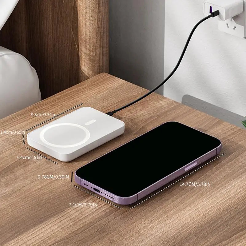 Power Up Anywhere! 🔋✨ XMWUS 5000mAh Magnetic Power Bank - Your Ultimate Wireless Charger for iPhone 12-18! Compatible with MagSafe Cases & Perfect for Travel! 🌍📱