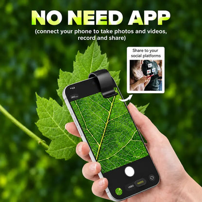 Discover the Tiny World! 🌍🔍 200X Zoom Clip-On Microscope Lens for Your Phone - Perfect for Kids & Adventure! No App Needed! Ideal for Plants, Coins, & Jewelry! 📱✨