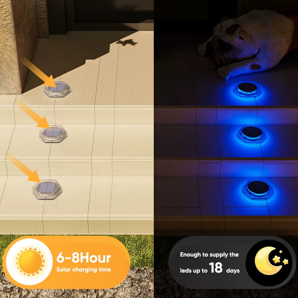 Brighten up your outdoors with these 4 Waterproof Solar Deck Lights! Perfect for your garden, stairs, patio, and pathways! 🌟✨ #OutdoorLighting #GardenGlow