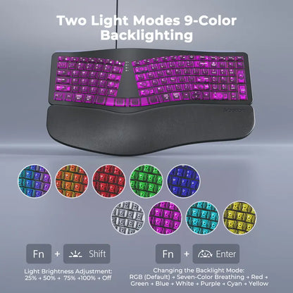 Level Up Your Gaming Setup with the MEETION Ergonomic RGB Keyboard! 🌈✨ Translucent Cyberpunk Style, 7-Color Backlit Keys, and a Comfy Wrist Rest! Perfect for Windows & Mac! 🖥️💻