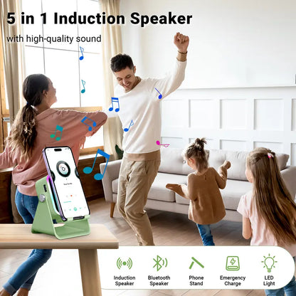 Elevate Your Sound Experience! 🎶✨ Introducing the PUTARE Wireless Induction Speaker Stand: 5-in-1 Cellphone Holder, 3500mAh Power Bank & 360° Adjustable Tablet Stand with Vibrant Ambient Lights! Perfect Gift for Everyone! 💡📱🎁