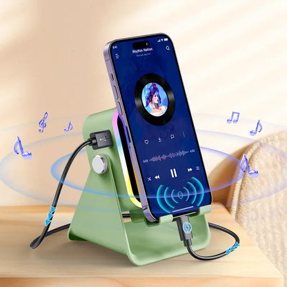 Elevate Your Sound Experience! 🎶✨ Introducing the PUTARE Wireless Induction Speaker Stand: 5-in-1 Cellphone Holder, 3500mAh Power Bank & 360° Adjustable Tablet Stand with Vibrant Ambient Lights! Perfect Gift for Everyone! 💡📱🎁