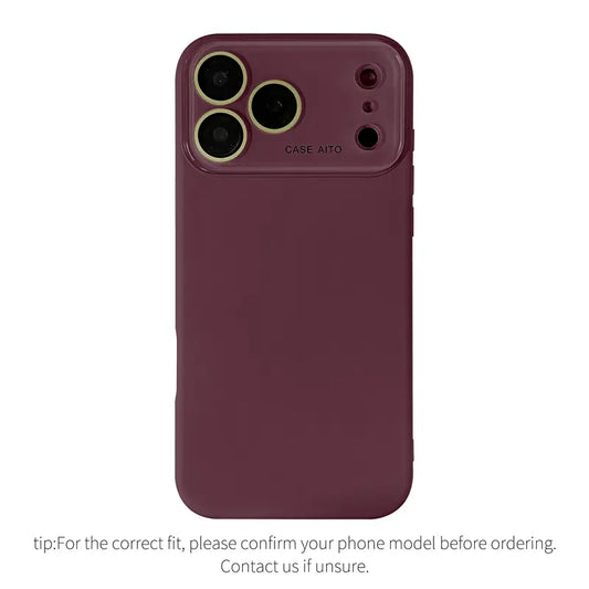 Elevate Your Style with Our Burgundy Luxury Glass Lens Phone Case – Perfect Fit for iPhone 18 Pro Max & More! Shockproof & Chic!