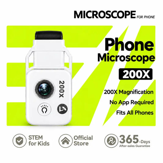 Discover the Tiny World! 🌍🔍 200X Zoom Clip-On Microscope Lens for Your Phone - Perfect for Kids & Adventure! No App Needed! Ideal for Plants, Coins, & Jewelry! 📱✨