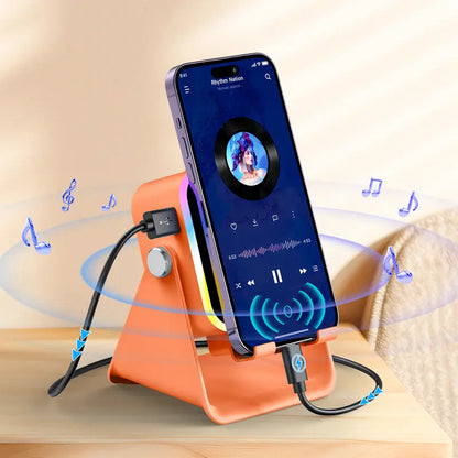 Elevate Your Sound Experience! 🎶✨ Introducing the PUTARE Wireless Induction Speaker Stand: 5-in-1 Cellphone Holder, 3500mAh Power Bank & 360° Adjustable Tablet Stand with Vibrant Ambient Lights! Perfect Gift for Everyone! 💡📱🎁